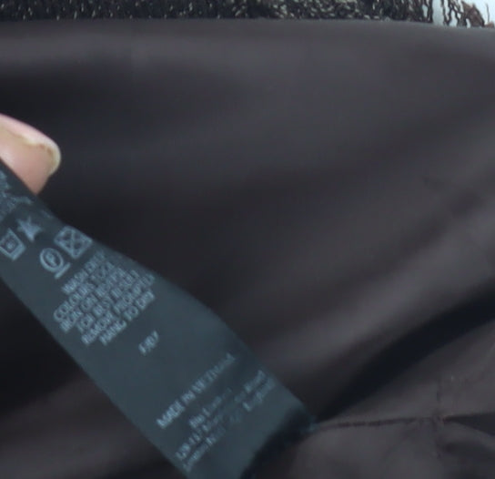 BHS Women's Brown Wool-Blend Skirt Size 16