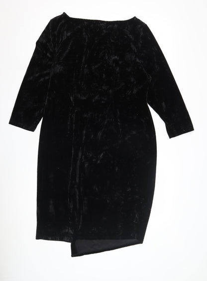 Saloos Women's Black Velour Dress, Size 16