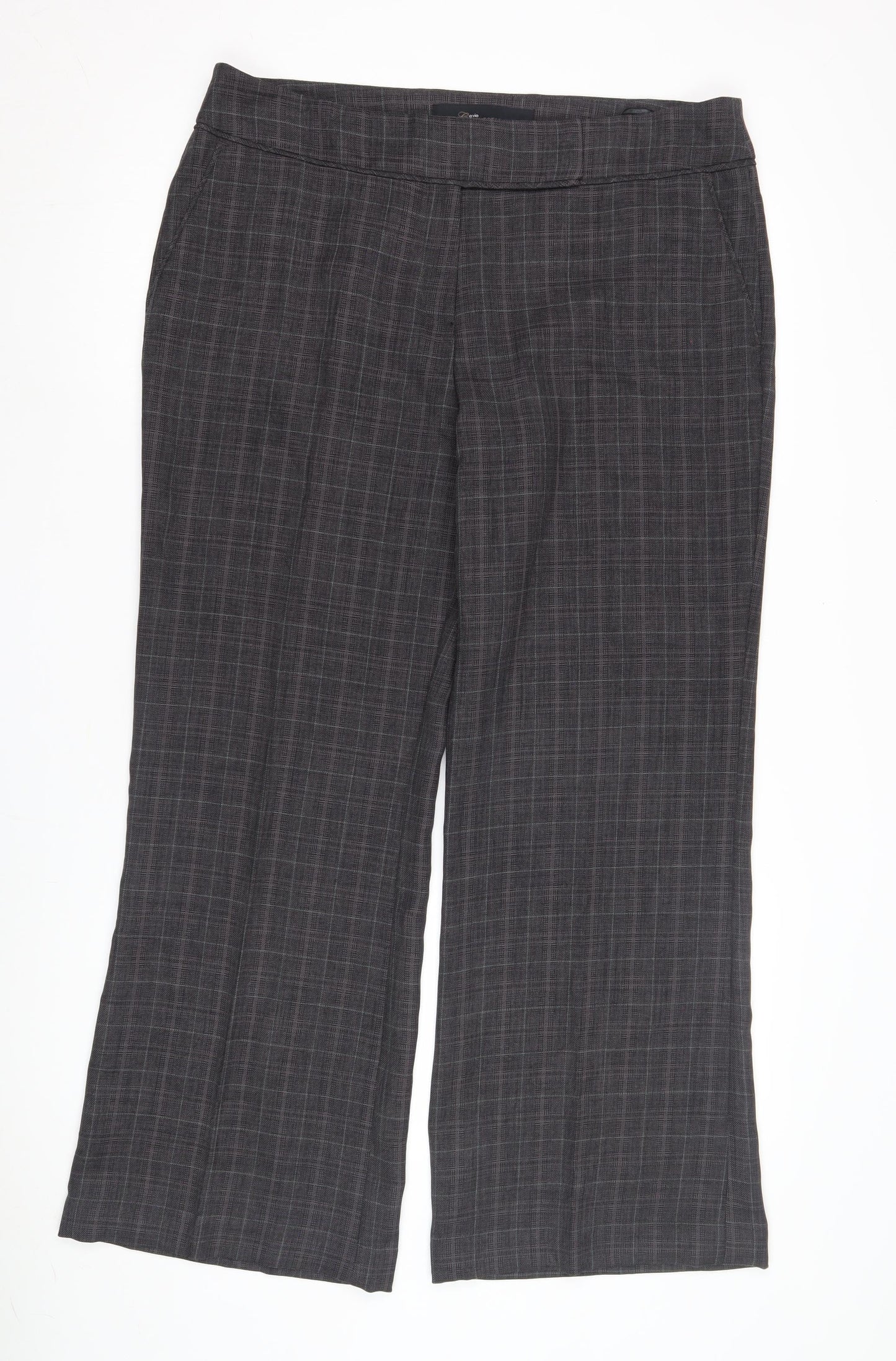 Evie Collection Women's Grey Plaid Trousers Size 16