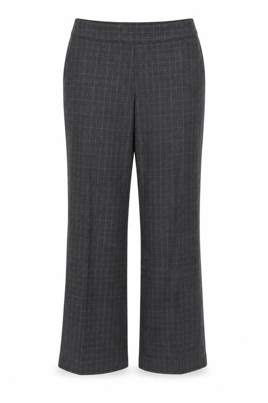 Front view of Evie Collection Women's Grey Plaid Trousers, size 16