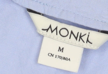 Monki Women's Blue M Playsuit V-Neck Cotton Casual