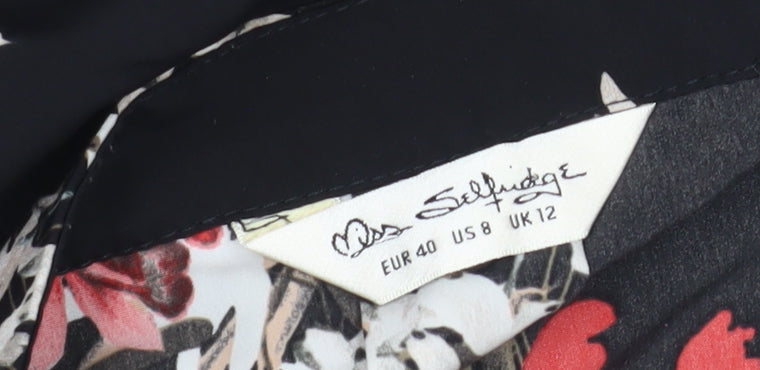 Womens UK Size 12 Miss Selfridge Black Basic Blouse