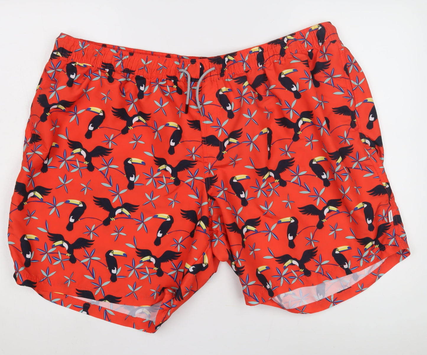Jack & Jones Men's Red Toucan Print Casual Shorts L