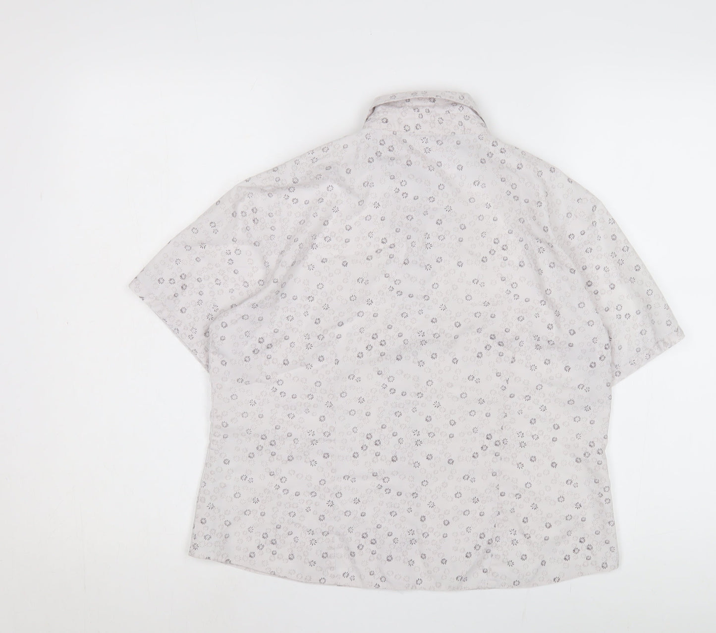 EWM Pure Classics Women's White Floral Button-Up Shirt, Size 12