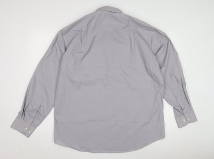 Marks and Spencer Men's Grey XL Cotton Dress Shirt