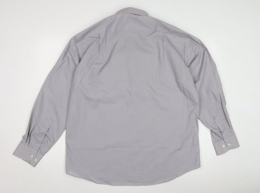 Marks and Spencer Men's Grey XL Cotton Dress Shirt