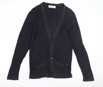 Pringle Black Cardigan Men’s S V-Neck Silk Blend