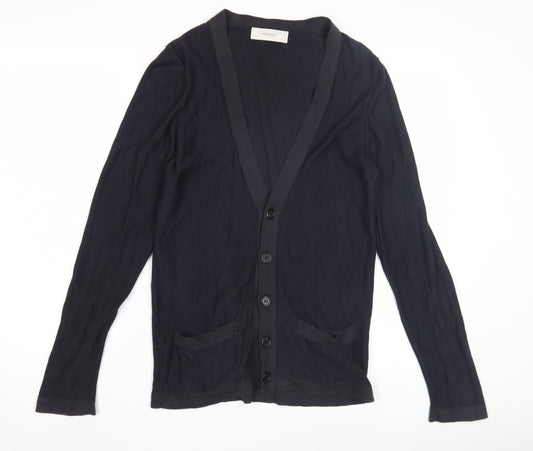 Pringle Black Cardigan Men’s S V-Neck Silk Blend