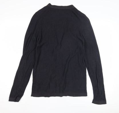 Pringle Black Cardigan Men’s S V-Neck Silk Blend