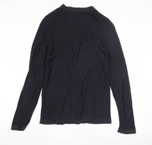 Pringle Black Cardigan Men’s S V-Neck Silk Blend