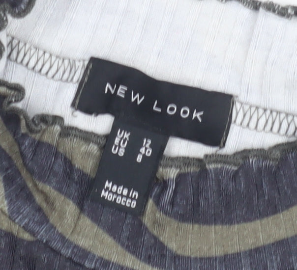 New Look Women's Grey Animal Print Bodysuit Size 12