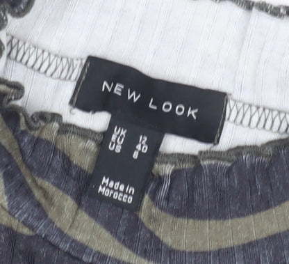 New Look Women's Grey Animal Print Bodysuit Size 12