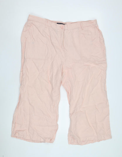 Womens UK Size 10 Marks and Spencer Relaxed Fit Casual Pink Trousers