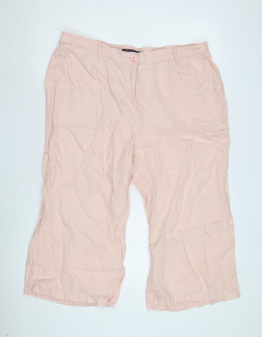 Womens UK Size 10 Marks and Spencer Relaxed Fit Casual Pink Trousers