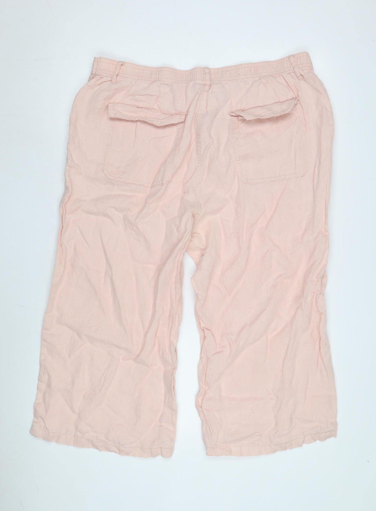 Womens UK Size 10 Marks and Spencer Relaxed Fit Casual Pink Trousers