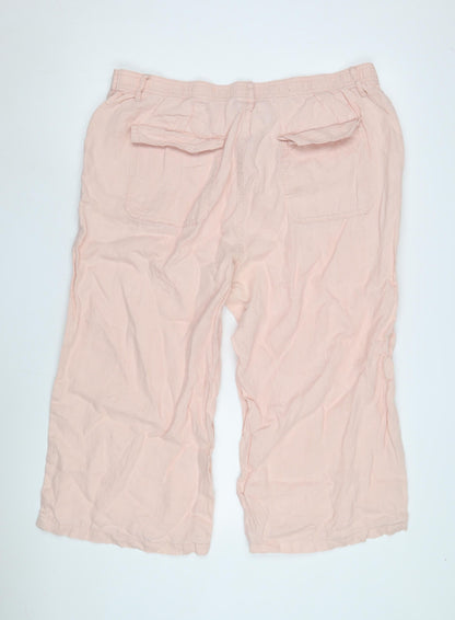 Womens UK Size 10 Marks and Spencer Relaxed Fit Casual Pink Trousers