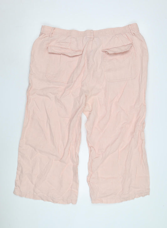 Womens UK Size 10 Marks and Spencer Relaxed Fit Casual Pink Trousers