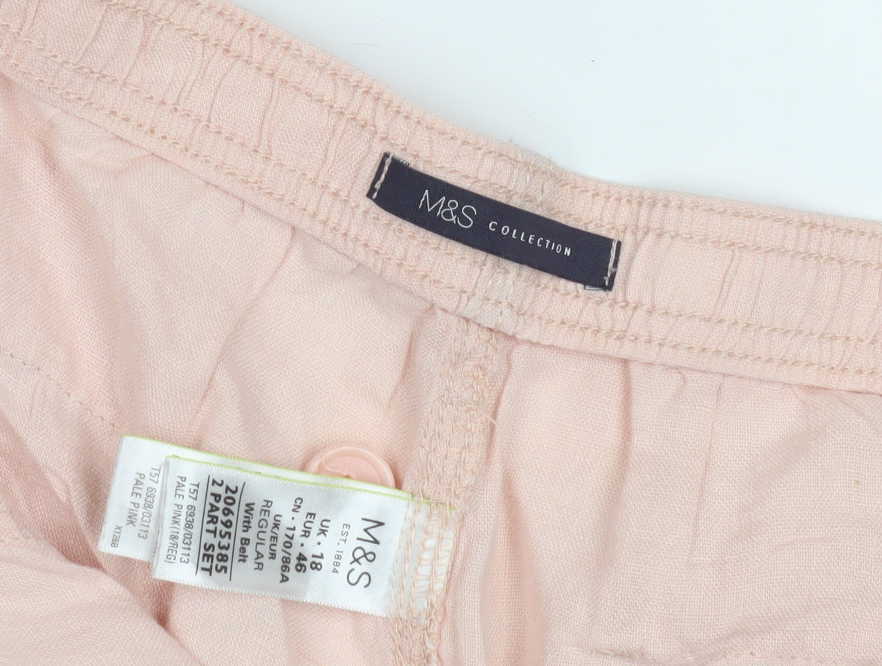 Womens UK Size 10 Marks and Spencer Relaxed Fit Casual Pink Trousers