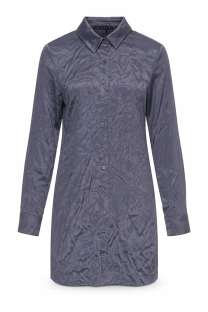 Zara Women's Blue Collared Shirt Dress M