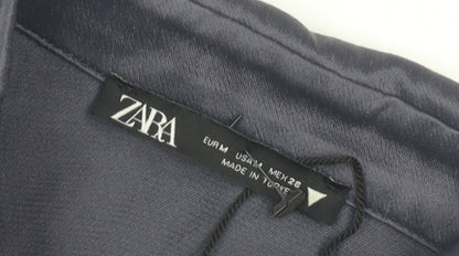 Zara Women's Blue Collared Shirt Dress M