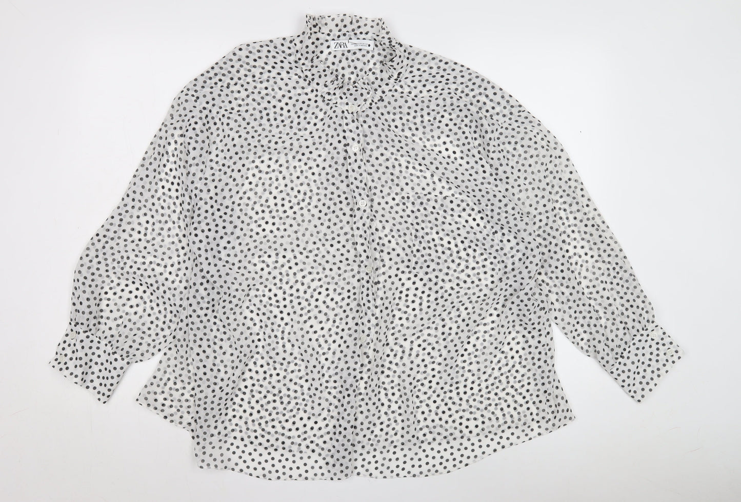 Womens UK Size XS Zara White Basic Button-Up
