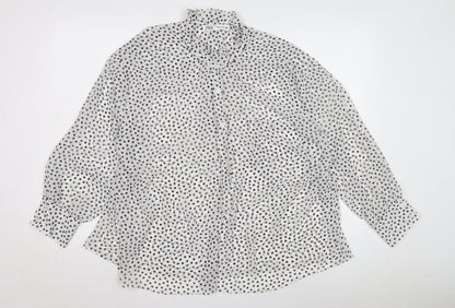 Womens UK Size XS Zara White Basic Button-Up