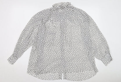 Womens UK Size XS Zara White Basic Button-Up