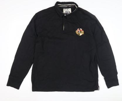 Raging Bull Men's Black Long Sleeve Polo Shirt