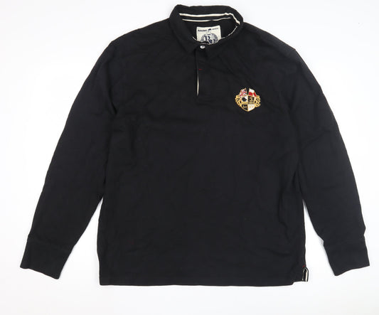 Raging Bull Men's Black Long Sleeve Polo Shirt