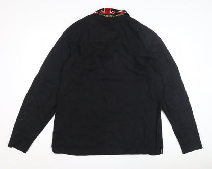 Raging Bull Men's Black Long Sleeve Polo Shirt