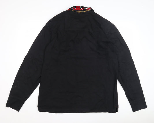 Raging Bull Men's Black Long Sleeve Polo Shirt