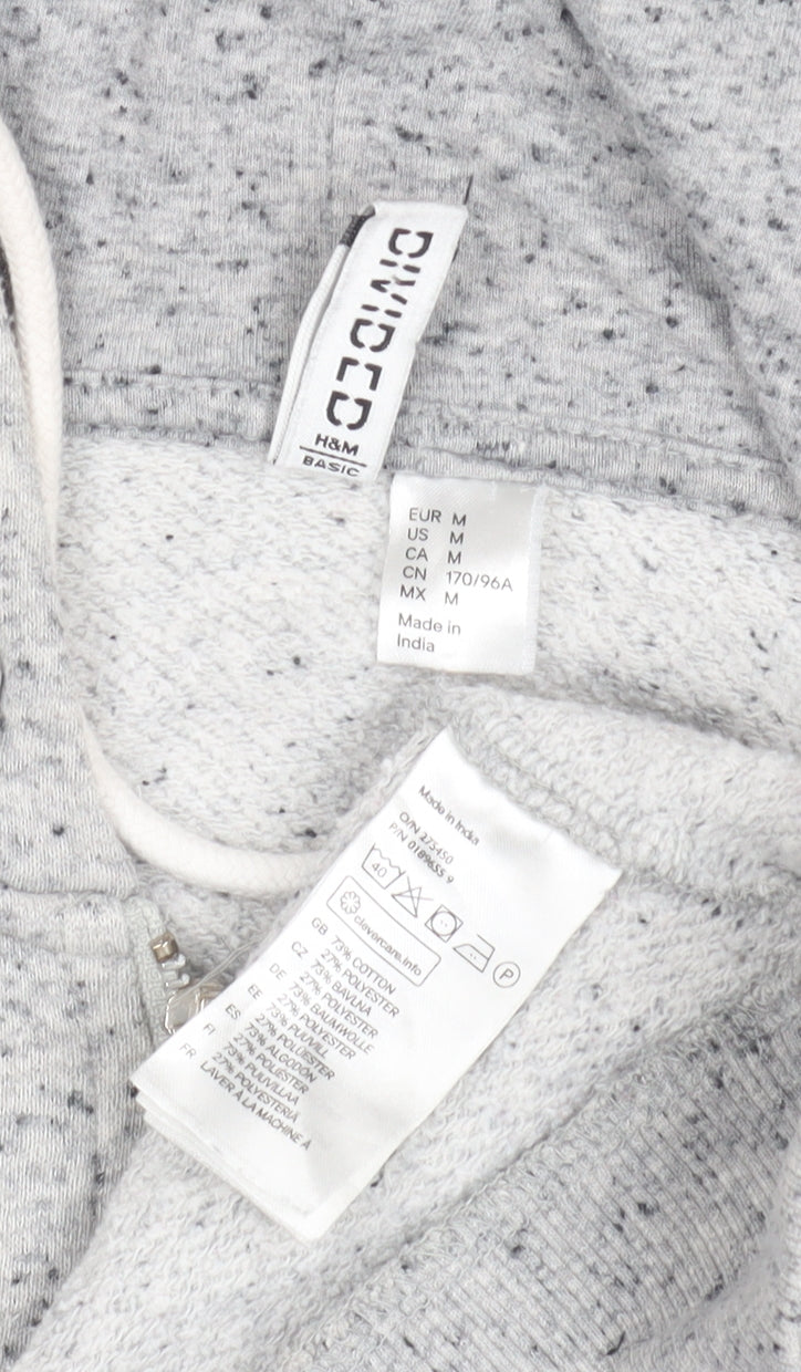 H&M Women's Grey Full Zip Hoodie Size 12