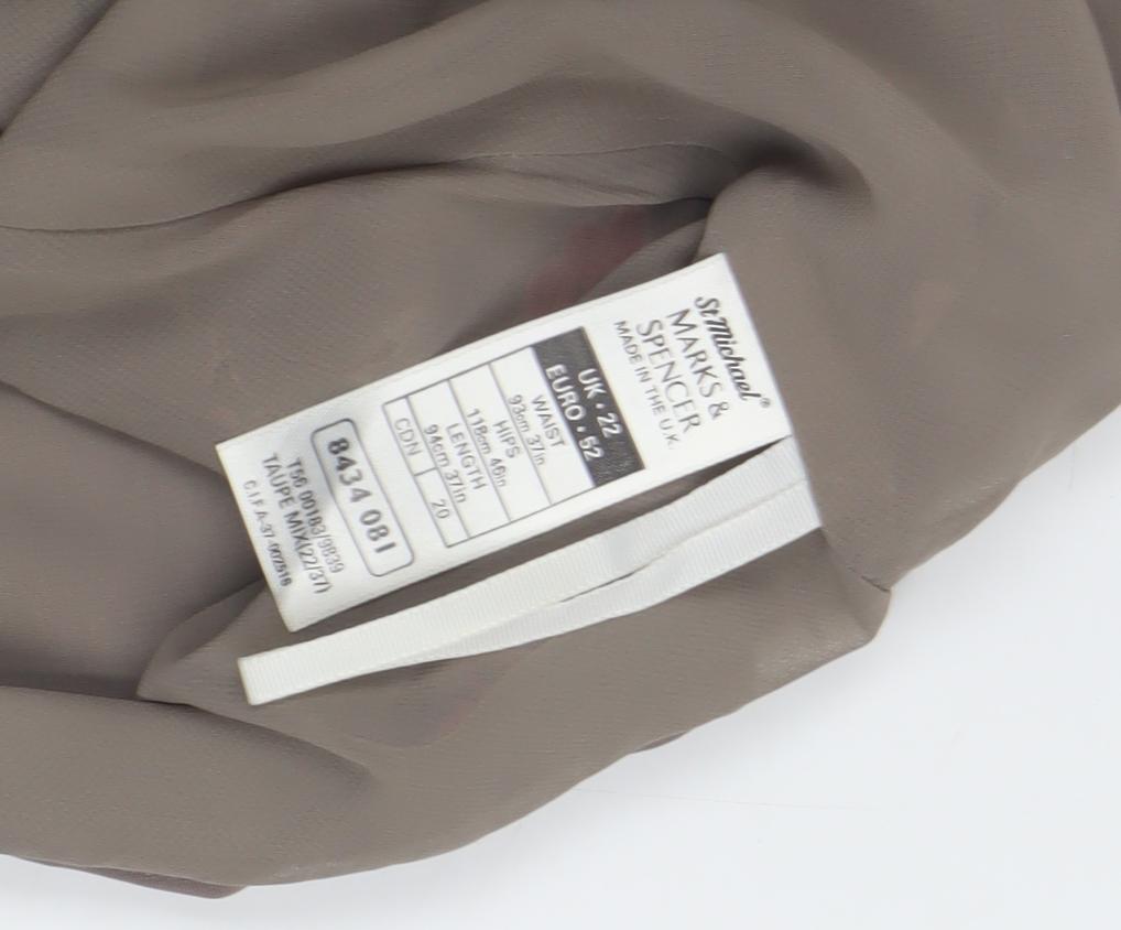 Marks and Spencer Women's Brown Floral Long Skirt, Size 22