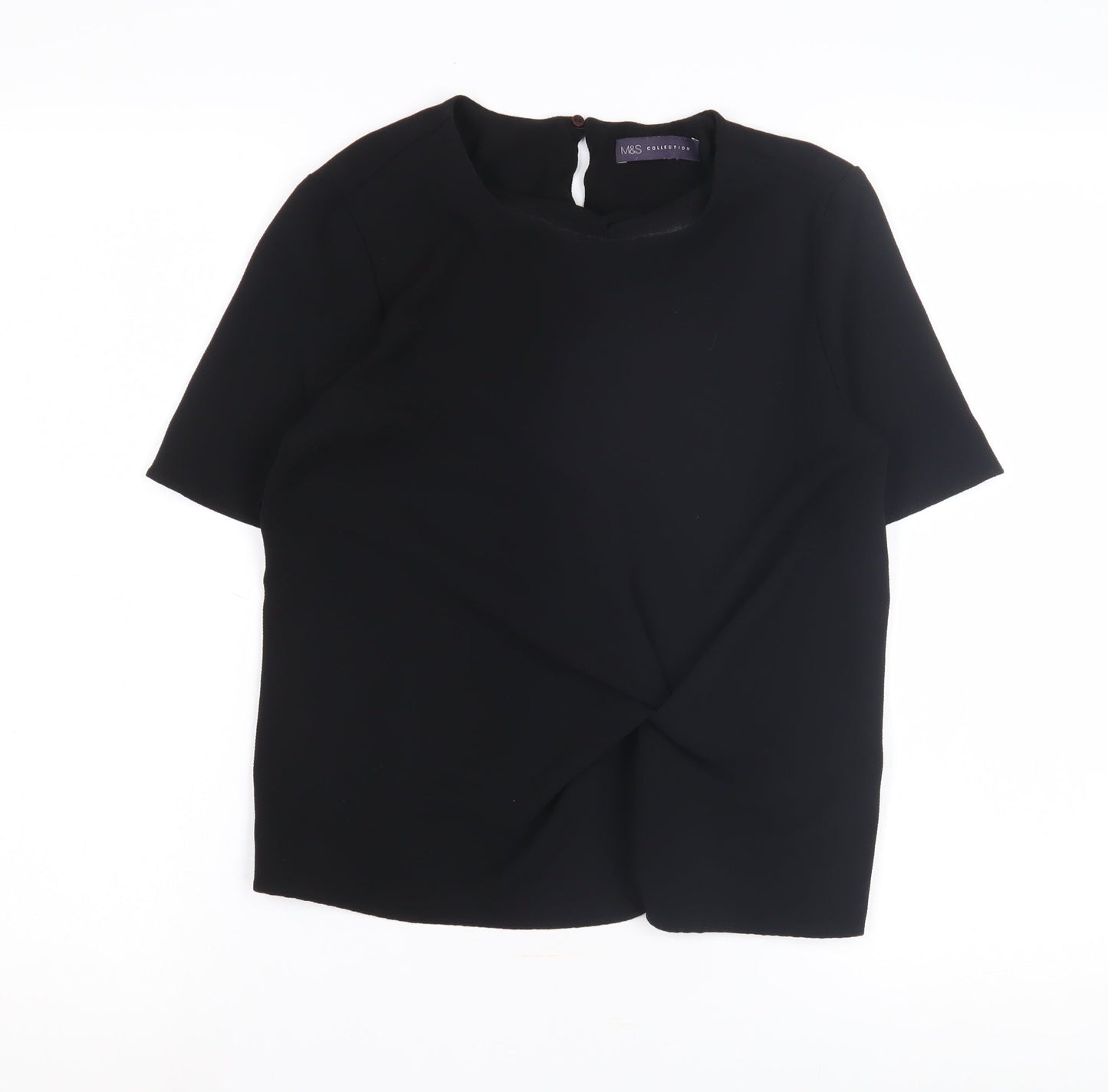 Womens UK Size 8 Marks and Spencer Black Basic T-Shirt