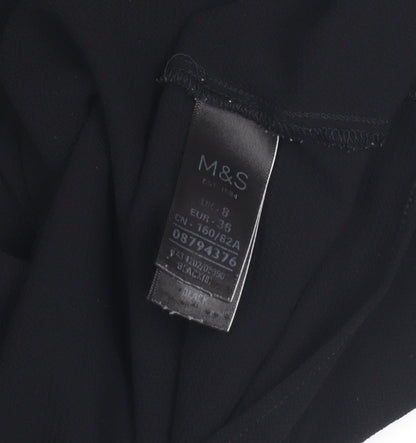 Womens UK Size 8 Marks and Spencer Black Basic T-Shirt