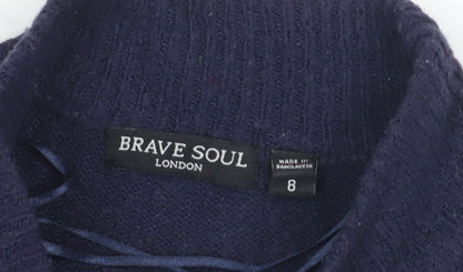 Brave Soul Women's Multicoloured High Neck Knit Dress