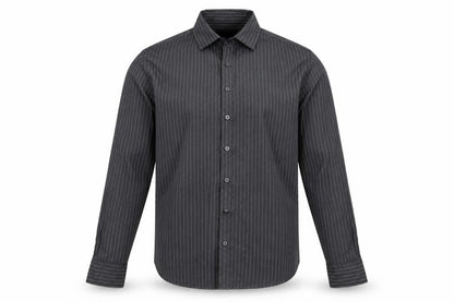 Calvin Klein Men's Grey Striped Shirt M, Button-Up Casual