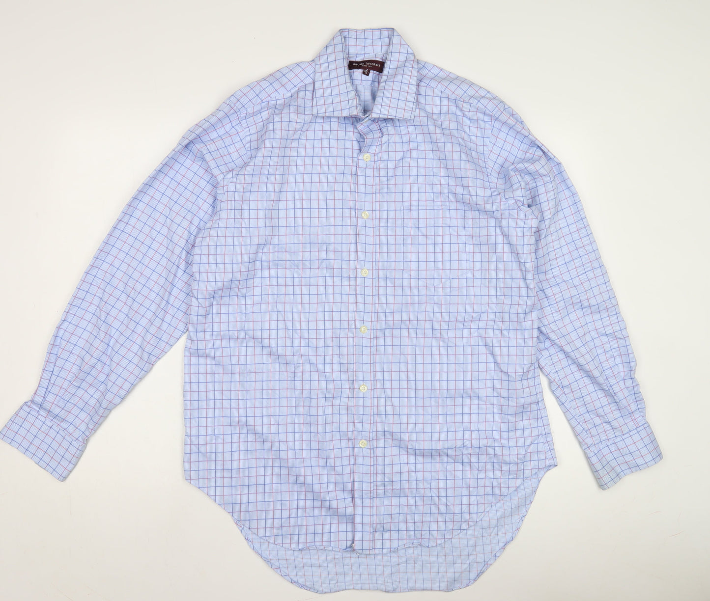 Mens UK Collar Size 16 Brook Taverner Smart Blue  Dress Shirt
