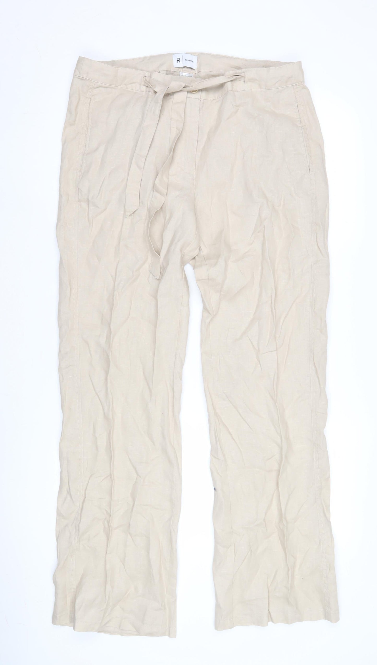 Womens UK Size 14 La Redoute Relaxed Fit Casual Beige Trousers