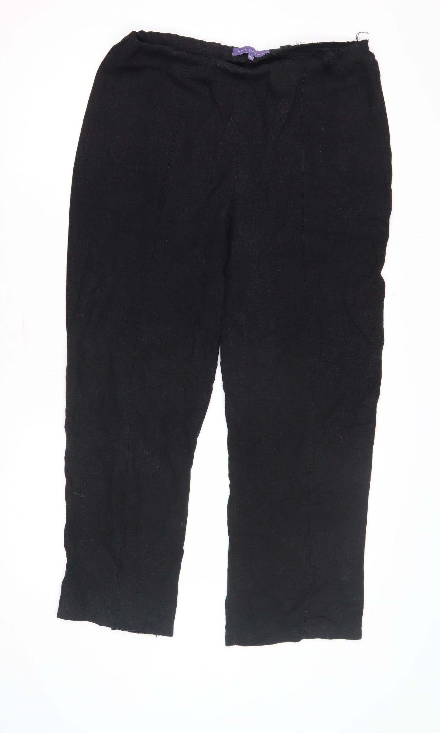 Autonomy Women's Black Linen Trousers Size 12