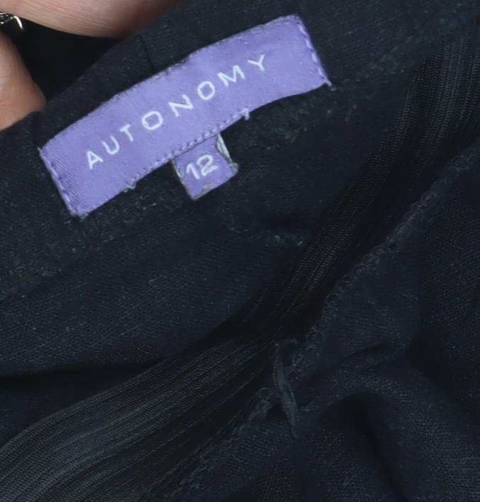 Autonomy Women's Black Linen Trousers Size 12
