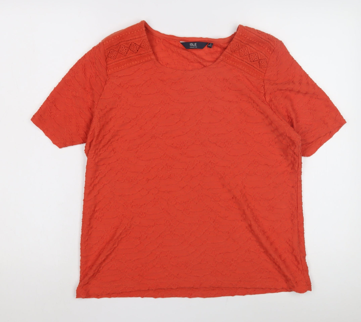 Womens UK Size M Isle Orange Basic T-Shirt