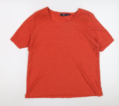 Womens UK Size M Isle Orange Basic T-Shirt