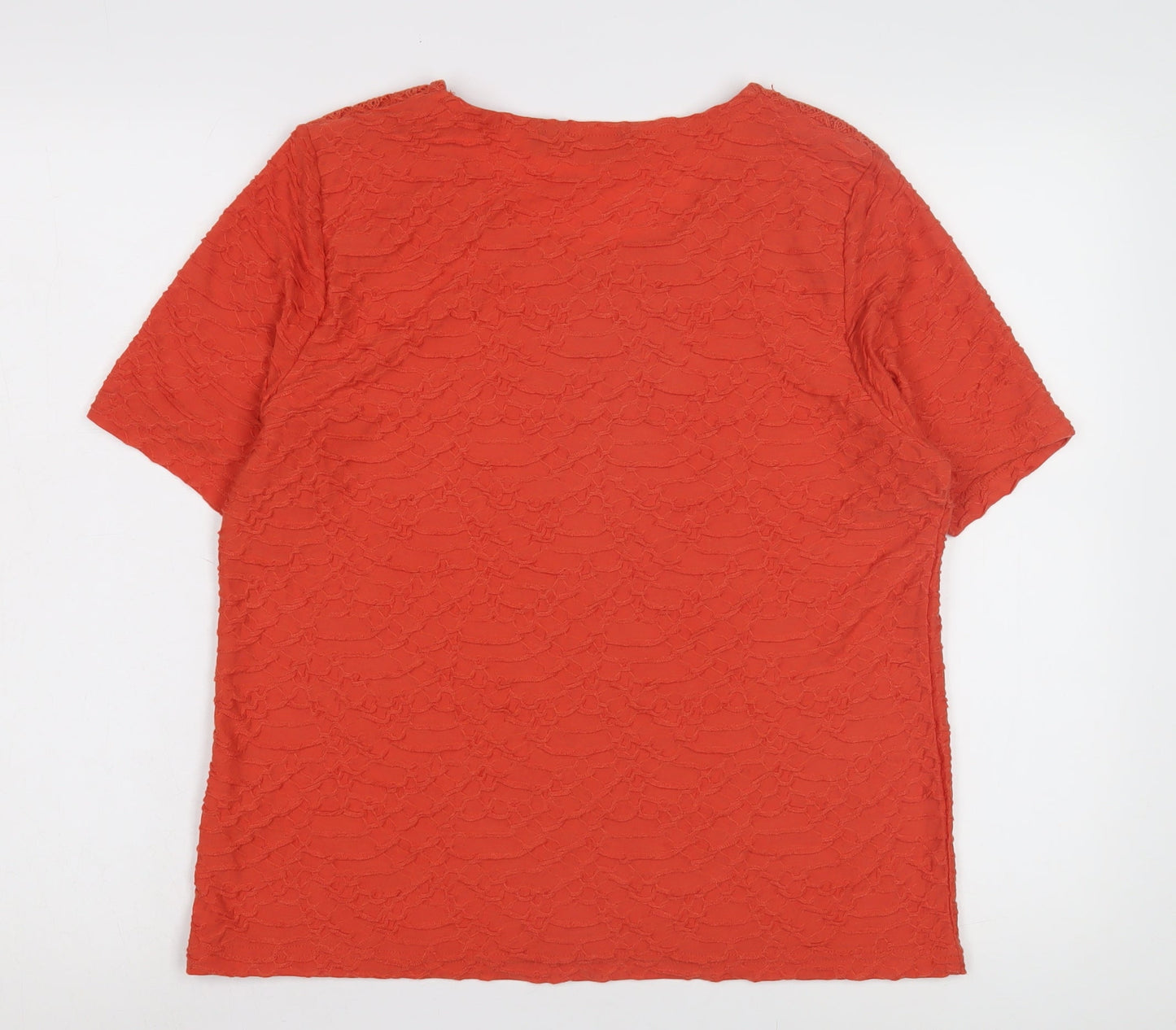 Womens UK Size M Isle Orange Basic T-Shirt
