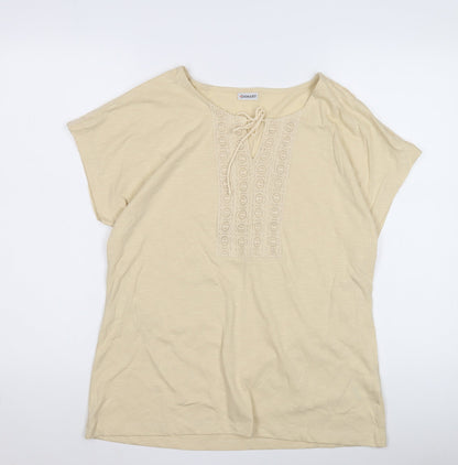 Damart Women's Beige Crochet Tunic, Size 14, Casual Elegance