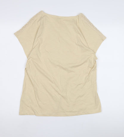 Damart Women's Beige Crochet Tunic, Size 14, Casual Elegance