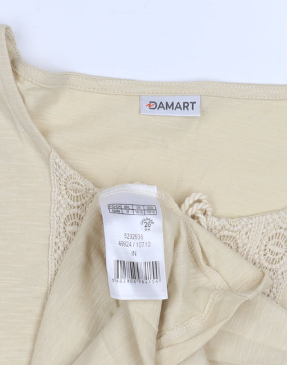 Damart Women's Beige Crochet Tunic, Size 14, Casual Elegance