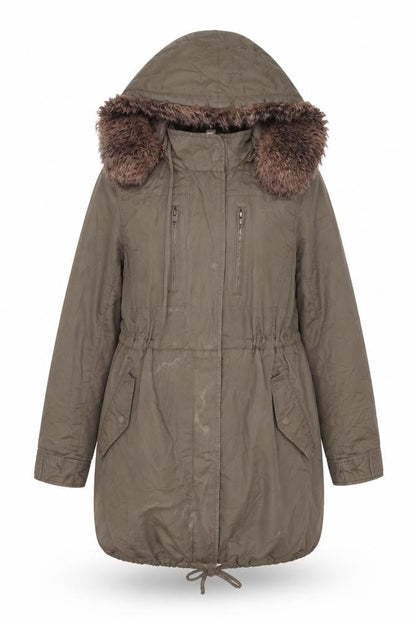 Womens UK Size 10 French Connection Brown Parka Coat