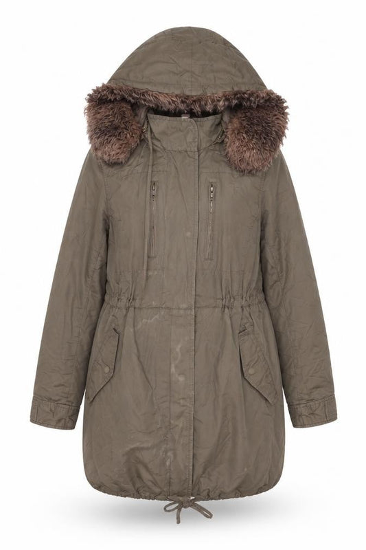 Womens UK Size 10 French Connection Brown Parka Coat
