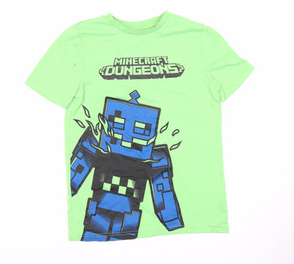 Minecraft Boys Green Graphic T-Shirt, 9-10 Years, Casual Wear